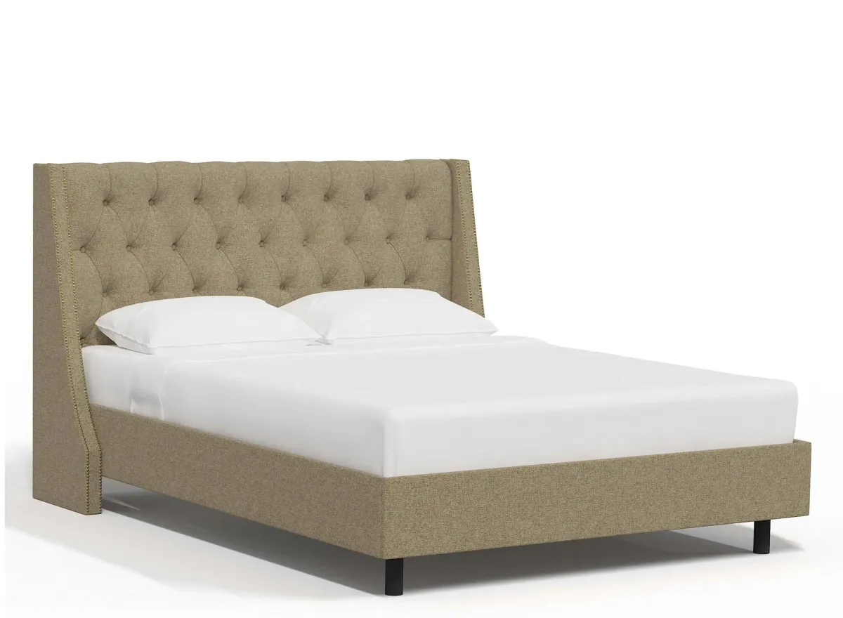 Sheridan Wingback Platform Bed in Zuma Linen by Skyline