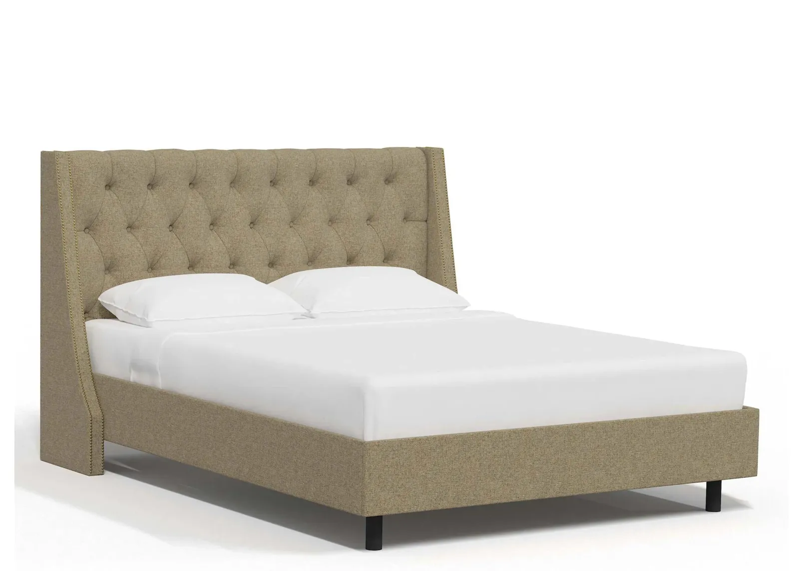 Sheridan Wingback Platform Bed in Zuma Linen by Skyline