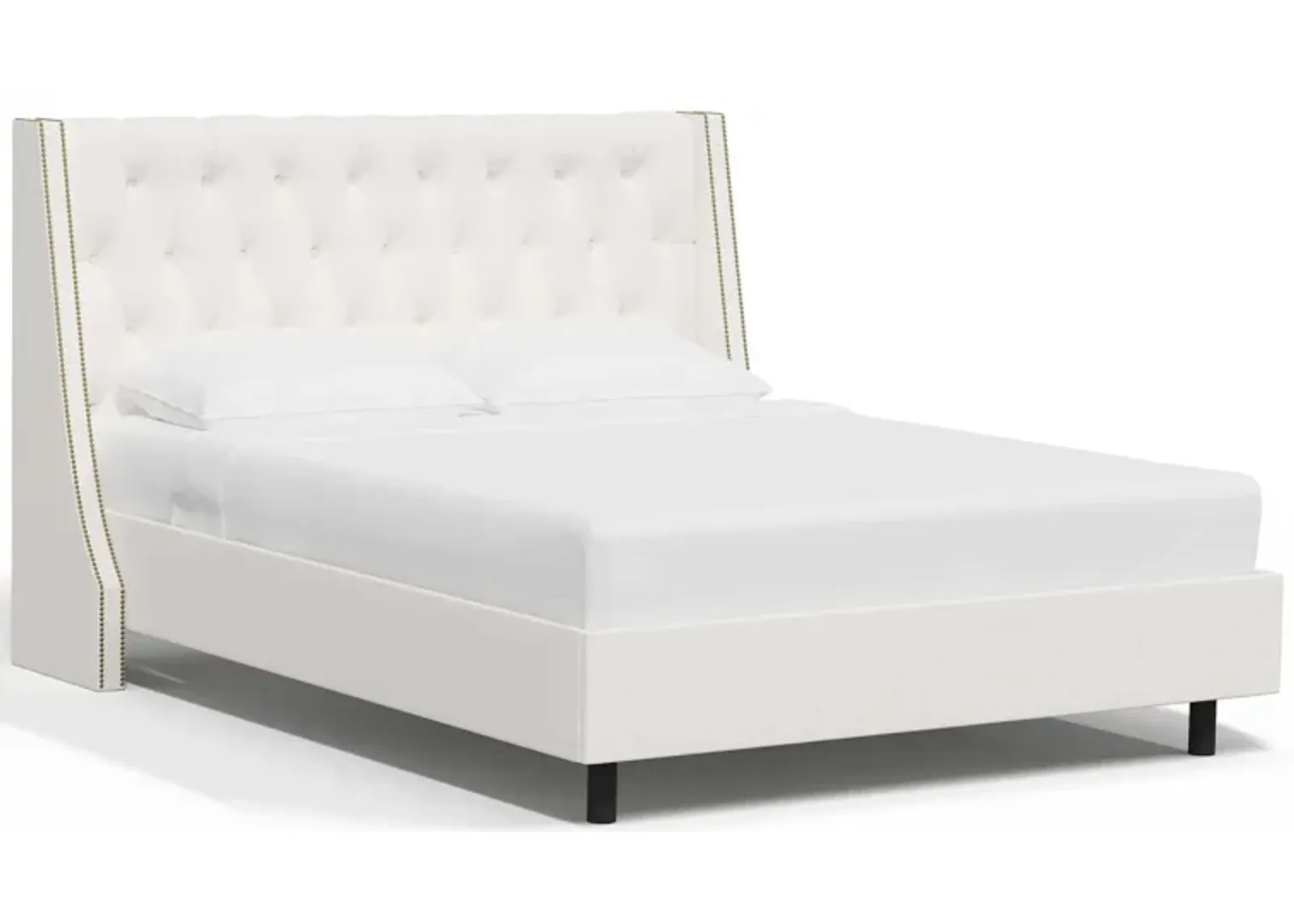 Sheridan Wingback Platform Bed in Zuma White by Skyline