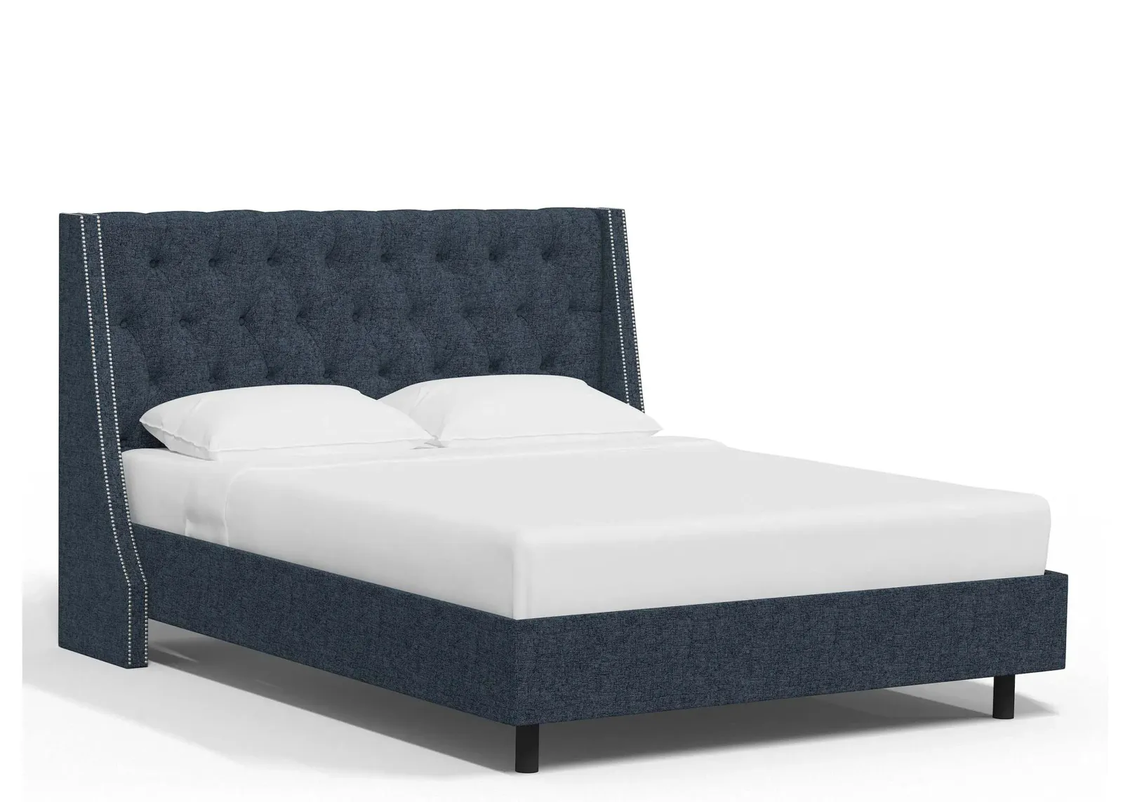 Sheridan Wingback Platform Bed in Zuma Navy by Skyline