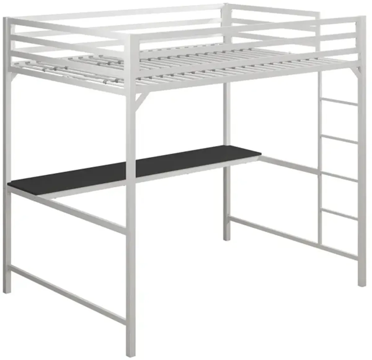 Miles Loft Bed with Desk in White by DOREL HOME FURNISHINGS