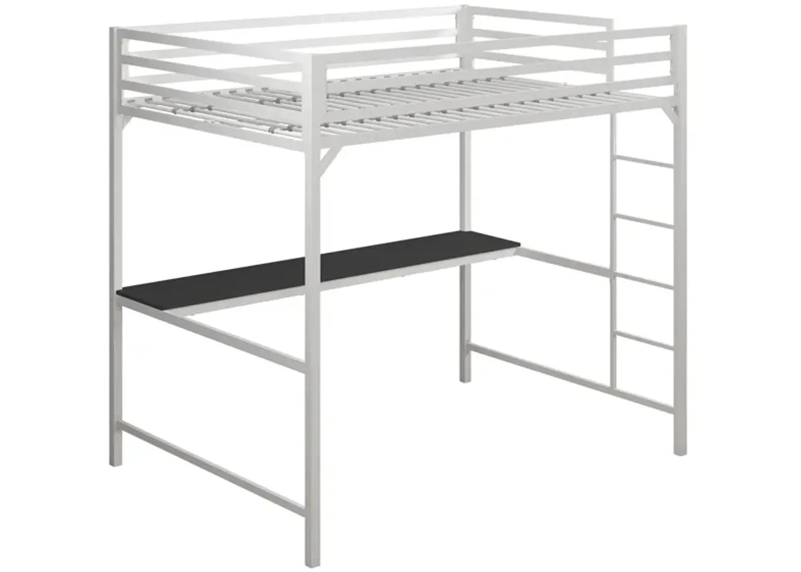 Miles Loft Bed with Desk in White by DOREL HOME FURNISHINGS