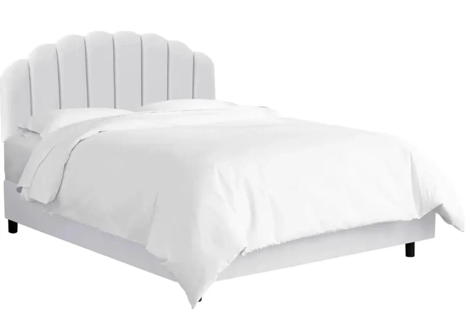 Tanner Bed in Velvet White by Skyline