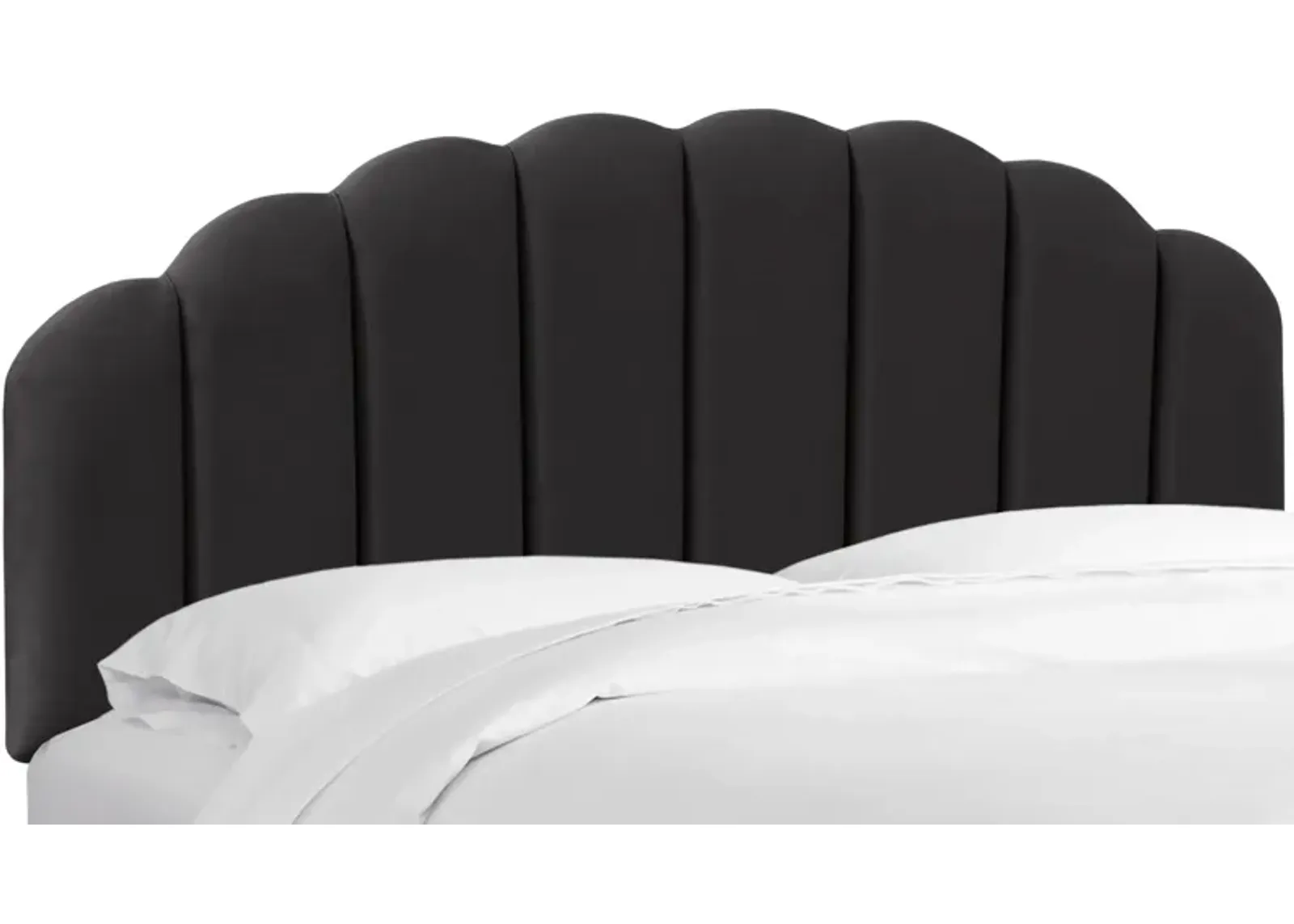 Tanner Headboard in Velvet Black by Skyline