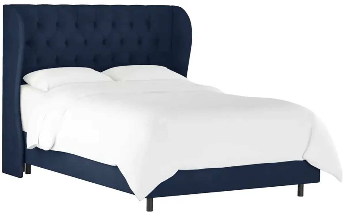 Thayer Wingback Bed in Velvet Ink by Skyline