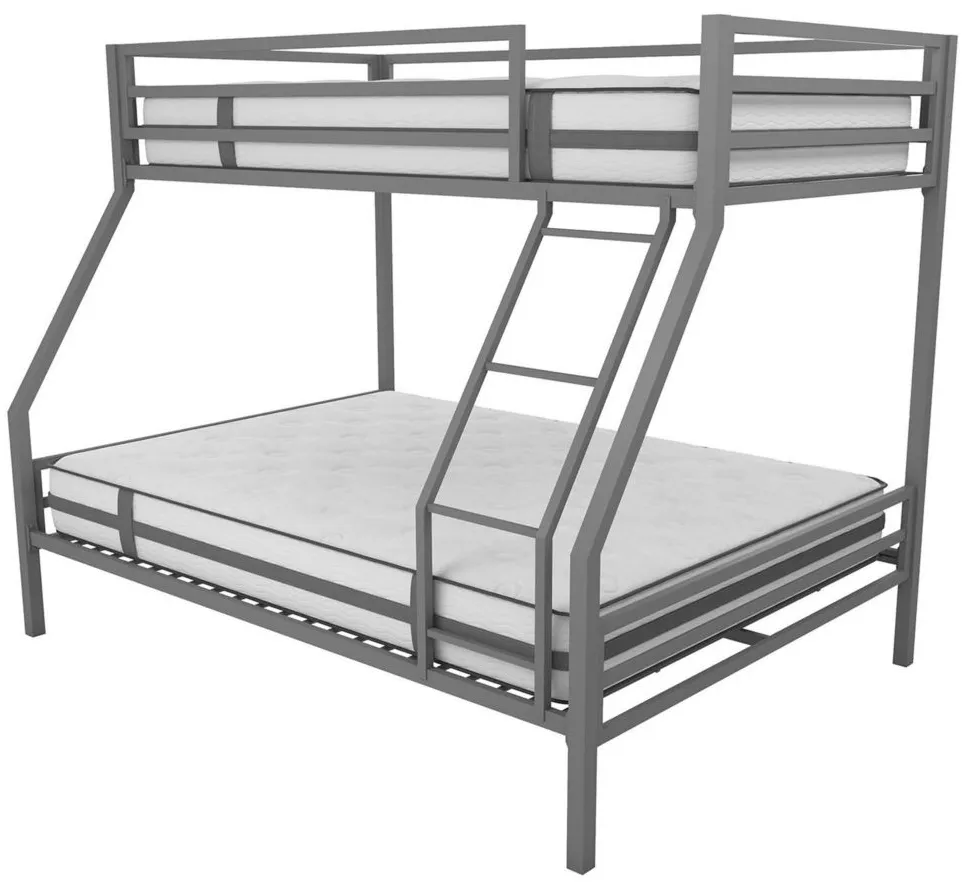 Novogratz Maxwell Twin over Full Bunk Bed in Gray by DOREL HOME FURNISHINGS