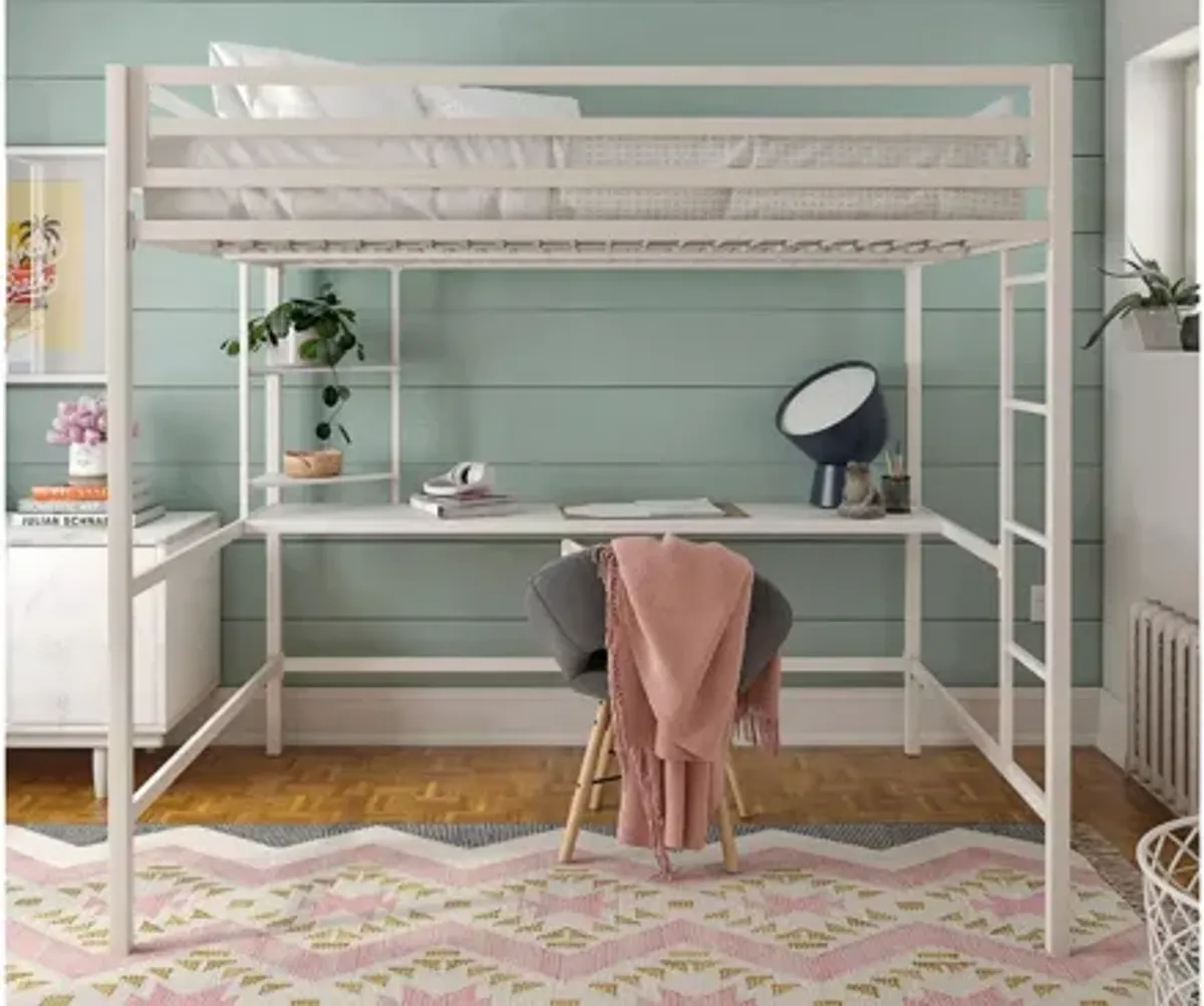 Novogratz Maxwell Loft Bed with Desk & Shelves