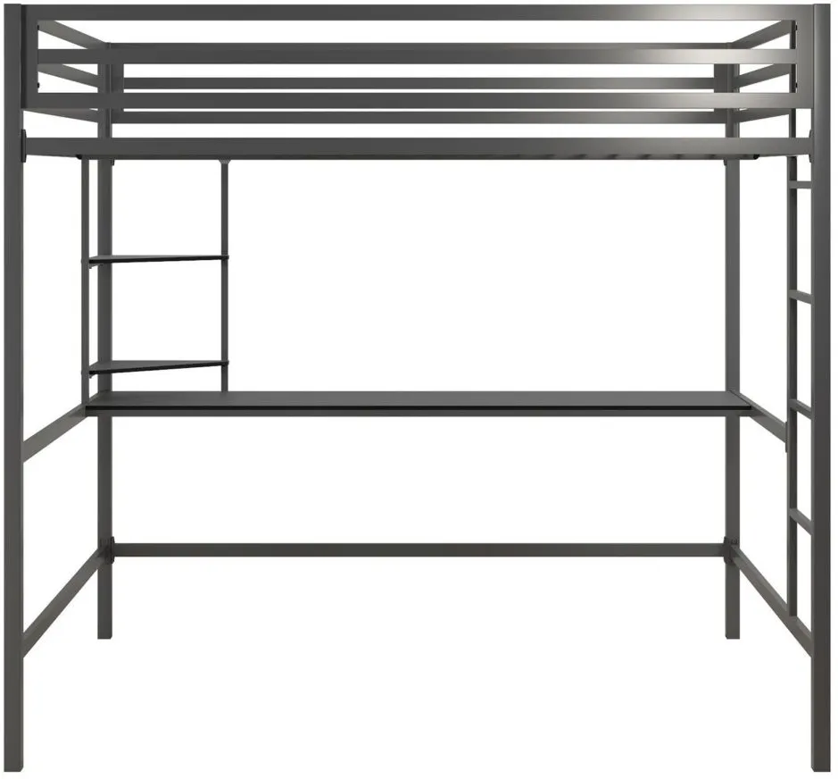 Novogratz Maxwell Loft Bed with Desk & Shelves