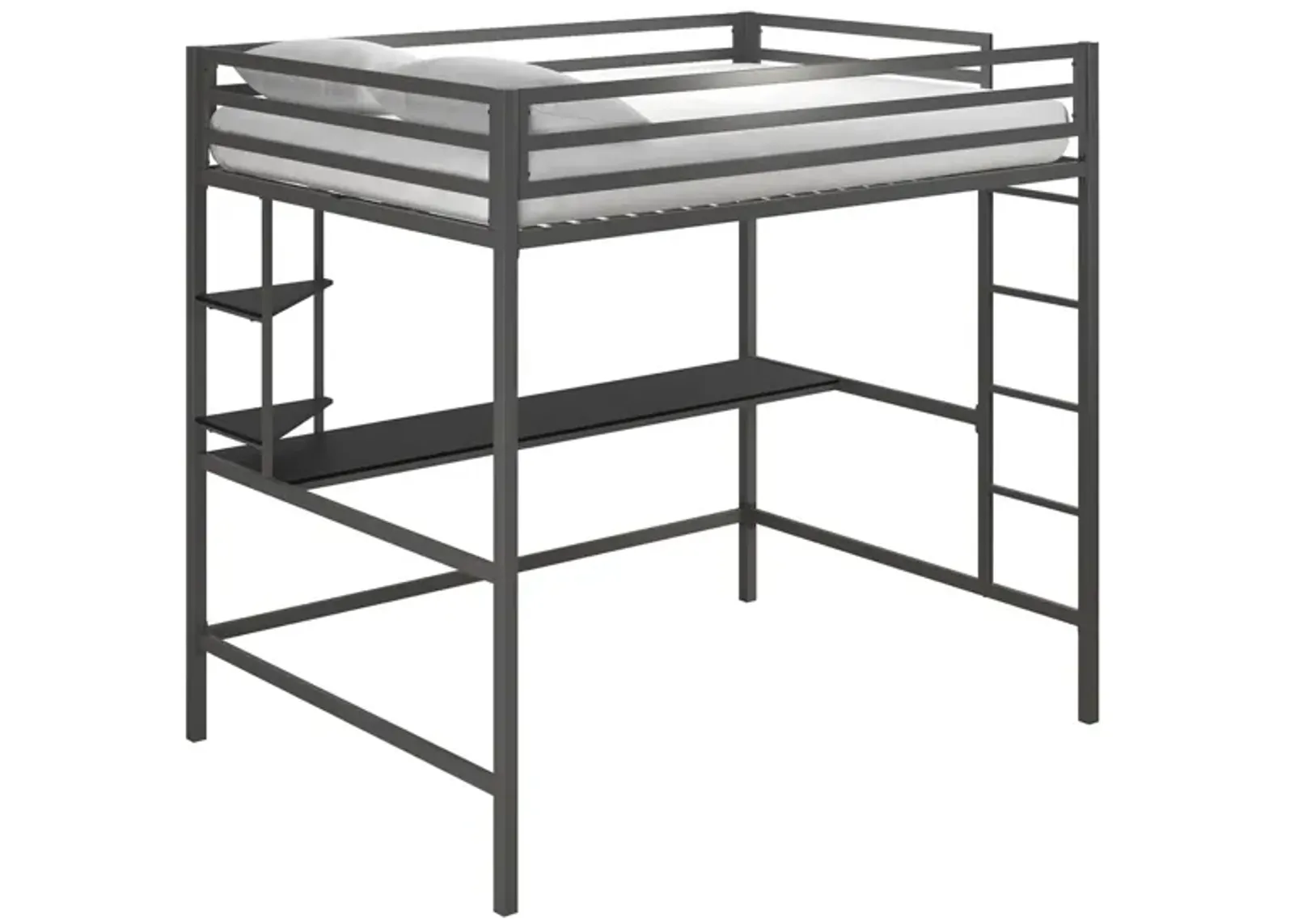 Novogratz Maxwell Loft Bed with Desk & Shelves in Gray by DOREL HOME FURNISHINGS