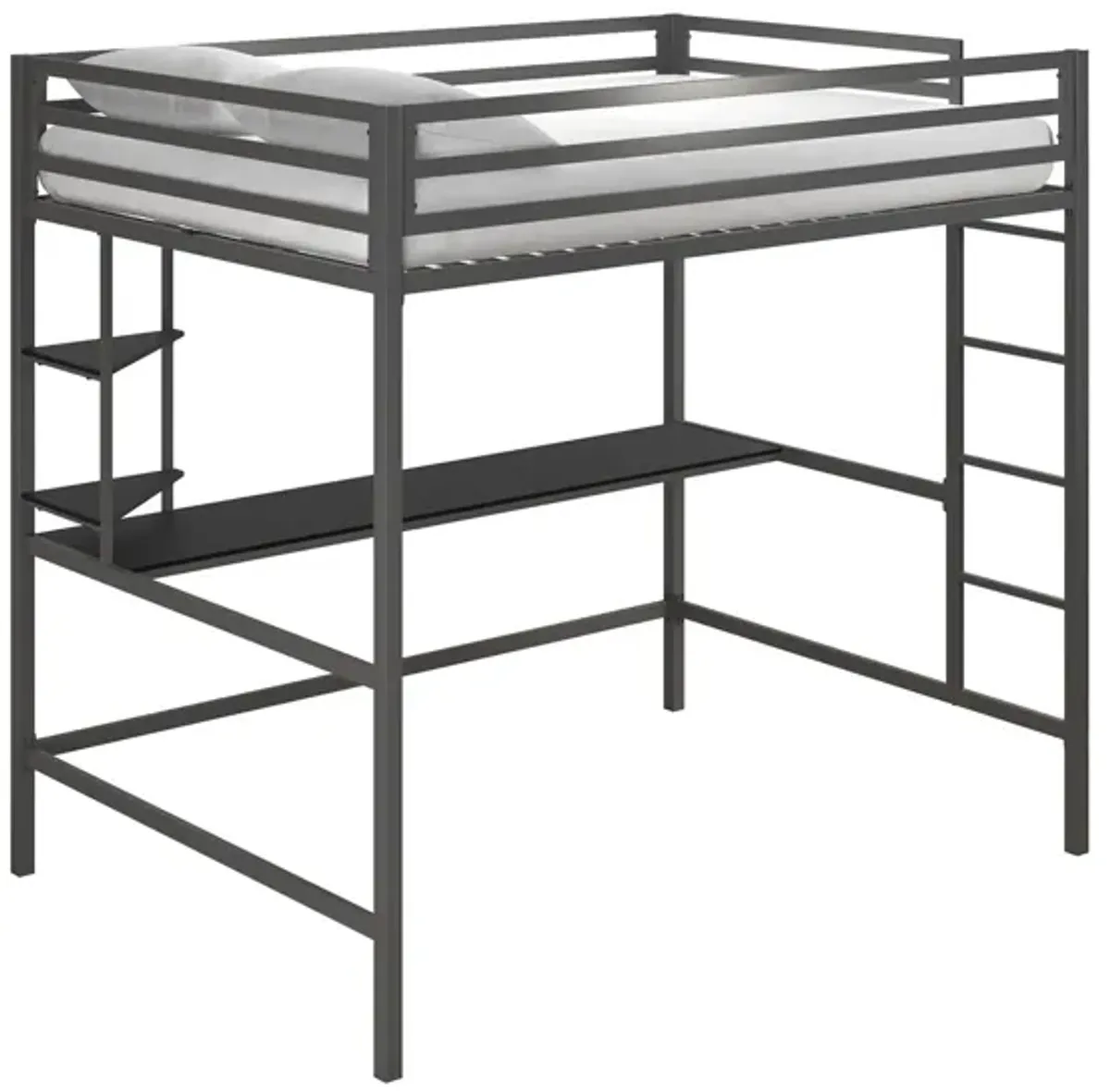 Novogratz Maxwell Loft Bed with Desk & Shelves in Gray by DOREL HOME FURNISHINGS