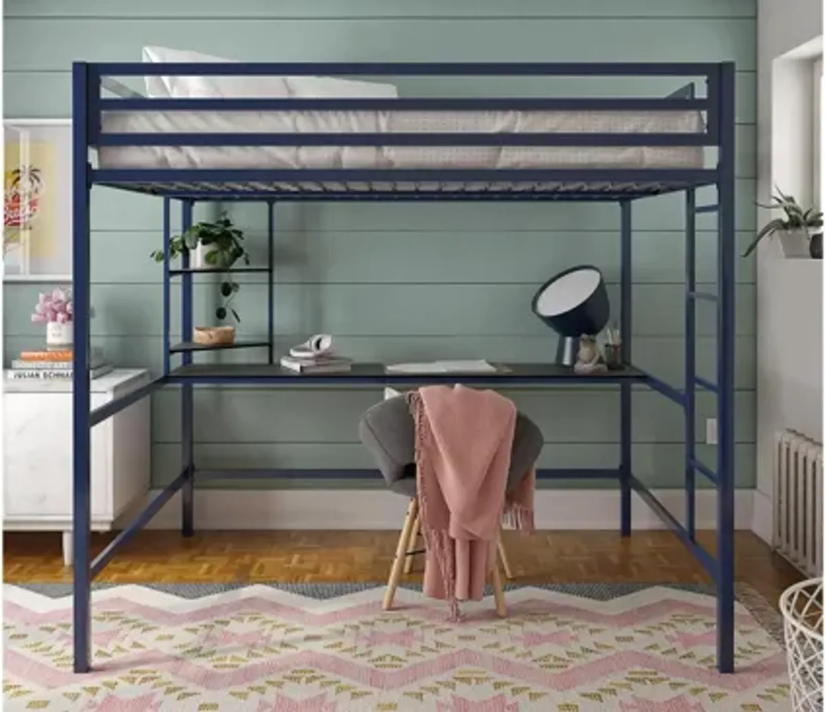 Novogratz Maxwell Loft Bed with Desk & Shelves