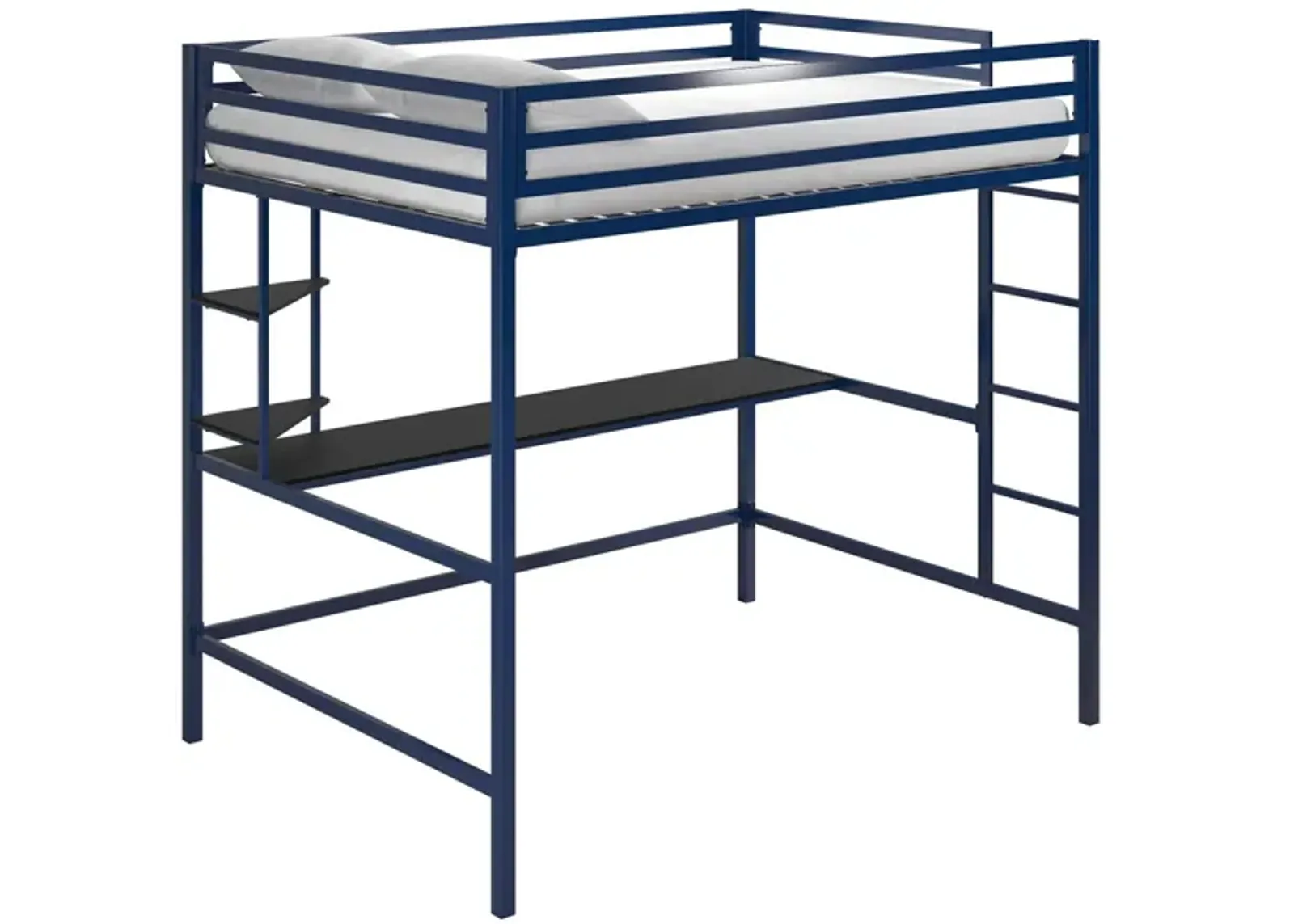 Novogratz Maxwell Loft Bed with Desk & Shelves in Navy/Black by DOREL HOME FURNISHINGS