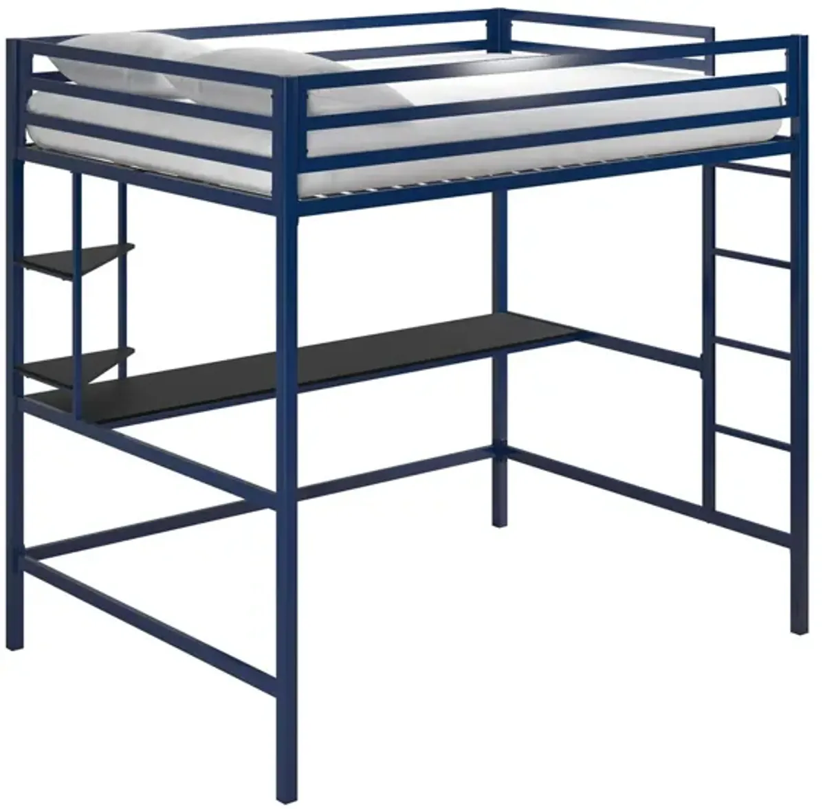 Novogratz Maxwell Loft Bed with Desk & Shelves in Navy/Black by DOREL HOME FURNISHINGS