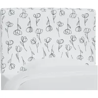 Marquette Headboard in Contoured Tulips White by Skyline
