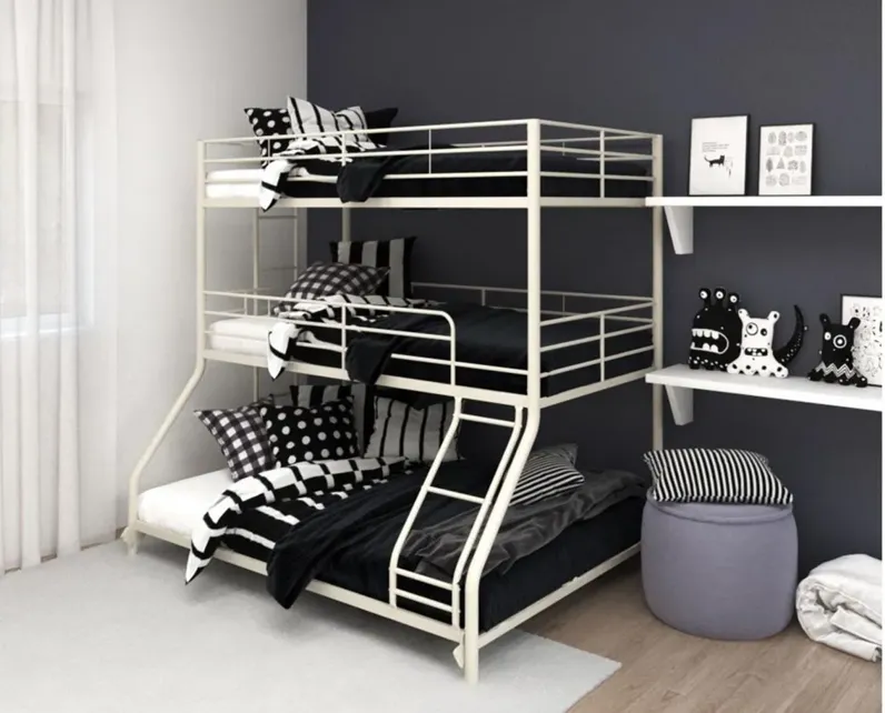 Crystal Falls Triple Bunk Bed in White by DOREL HOME FURNISHINGS