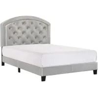 Gaby Upholstered Platform Bed with Adjustable Headboard in Silver by Crown Mark