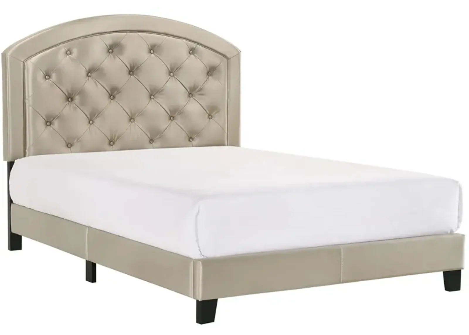 Gaby Upholstered Platform Bed with Adjustable Headboard in Gold by Crown Mark