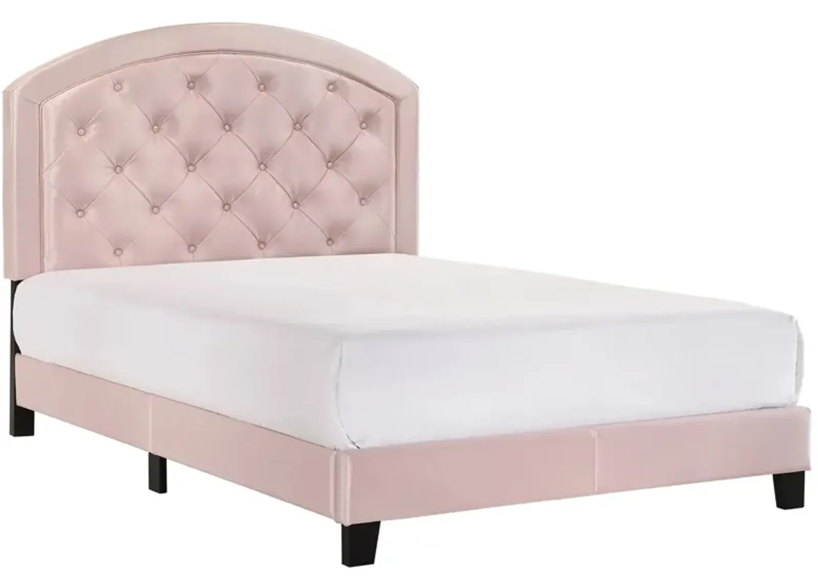 Gaby Upholstered Platform Bed with Adjustable Headboard in Pink by Crown Mark