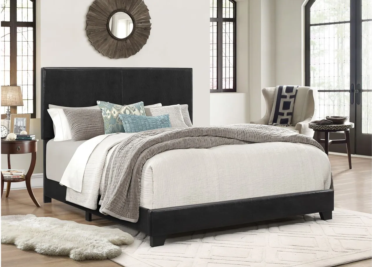 Eric Upholstered Bed in Black by Crown Mark