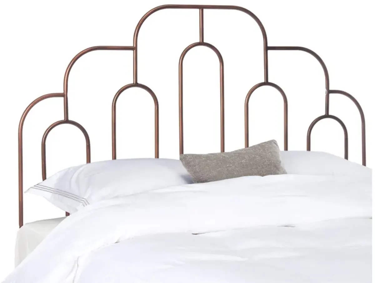 Paloma Retro Metal Headboard in Antique Bronze by Safavieh