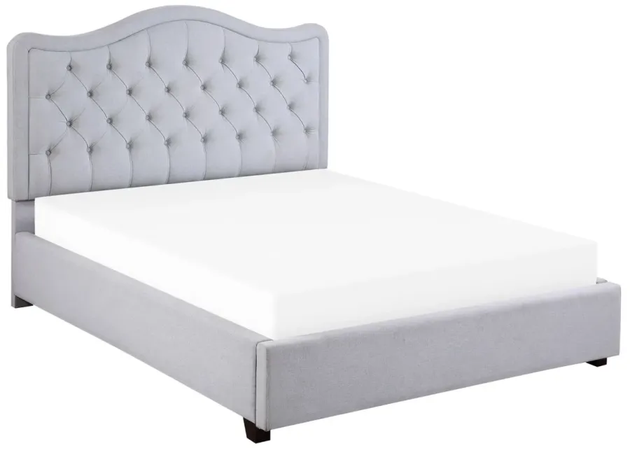 Aitana Platform Upholstered Bed in Gray by Homelegance