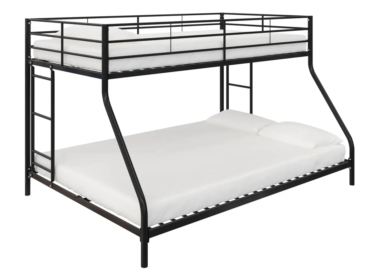 Atwater Living Bloor Small Space Twin over Full Bunk Bed in Black by DOREL HOME FURNISHINGS