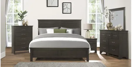 Eastlea Panel Bed in Charcoal Gray by Bellanest