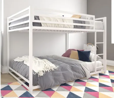 Miles Full over Full Bunk Bed in White by DOREL HOME FURNISHINGS