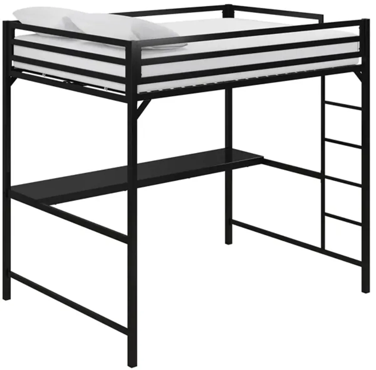 Miles Loft Bed with Desk in Black by DOREL HOME FURNISHINGS