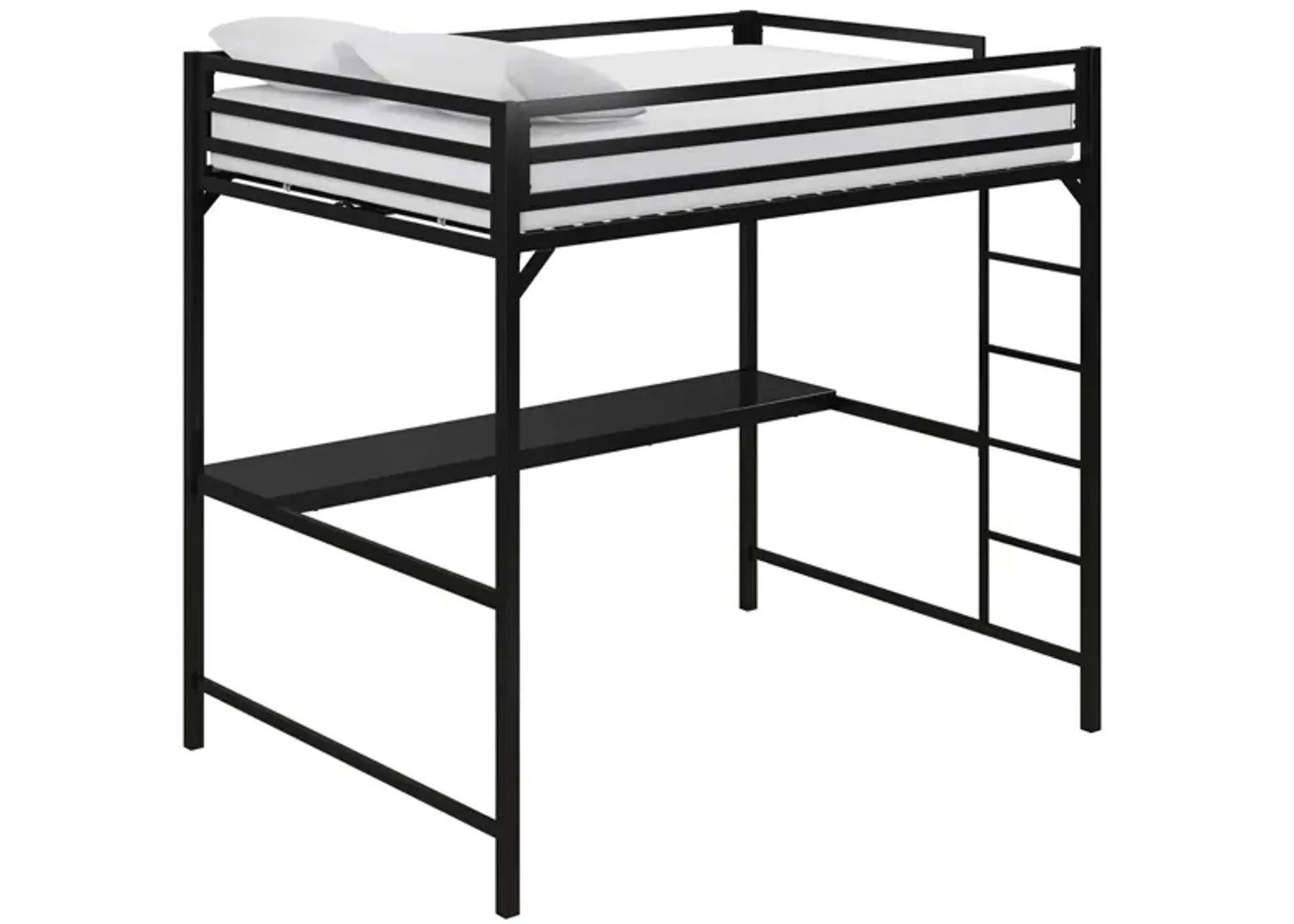 Miles Loft Bed with Desk in Black by DOREL HOME FURNISHINGS