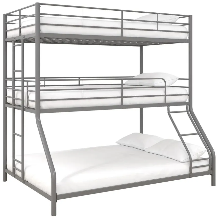 Crystal Falls Triple Bunk Bed in Silver by DOREL HOME FURNISHINGS