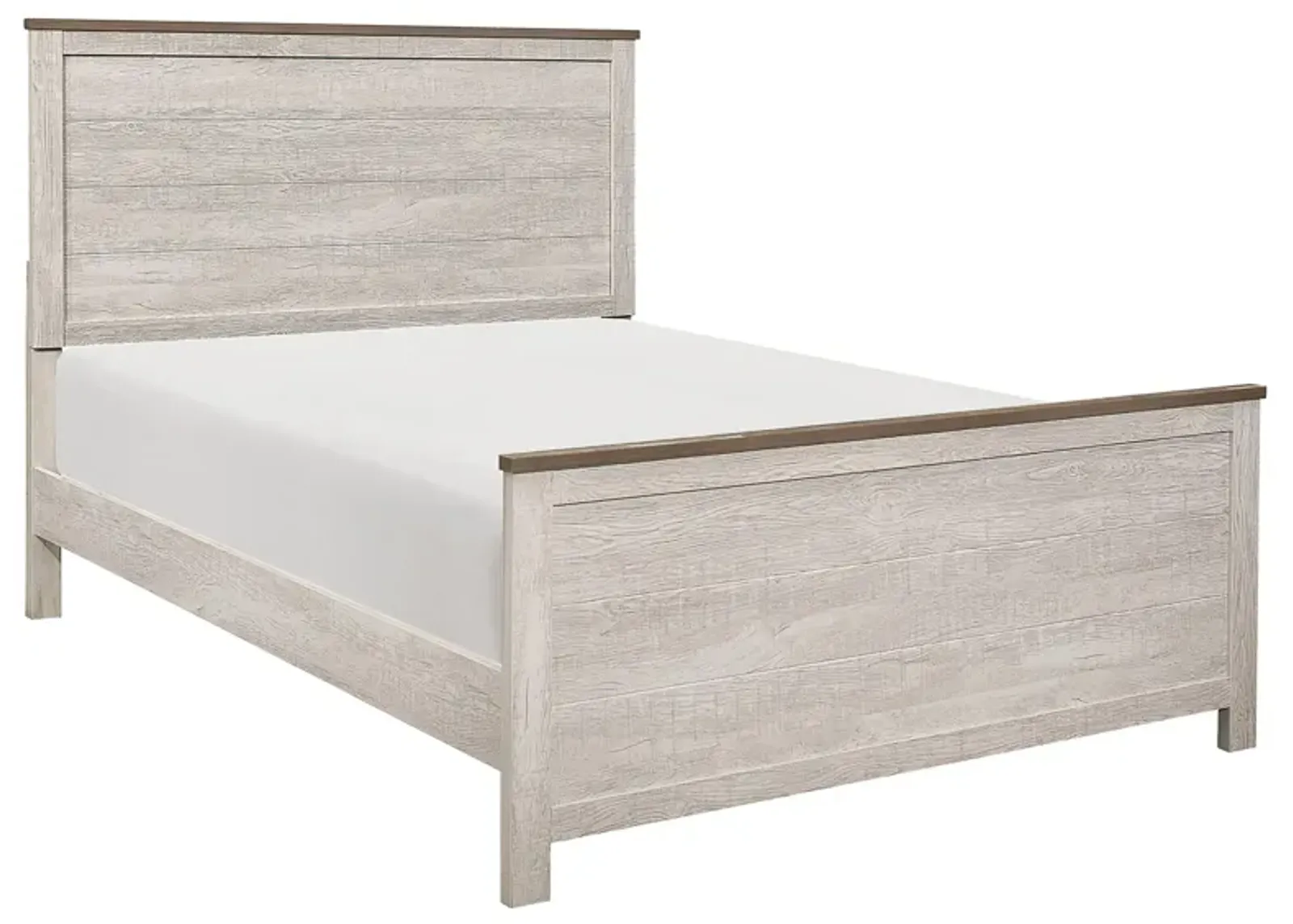 Mckewen Panel Bed in 2 Tone Finish (Antique White and Brown) by Homelegance