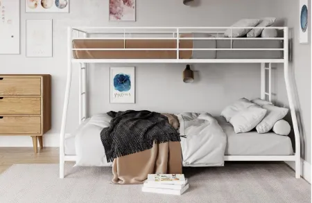Atwater Living Bloor Small Space Twin over Full Bunk Bed in White by DOREL HOME FURNISHINGS