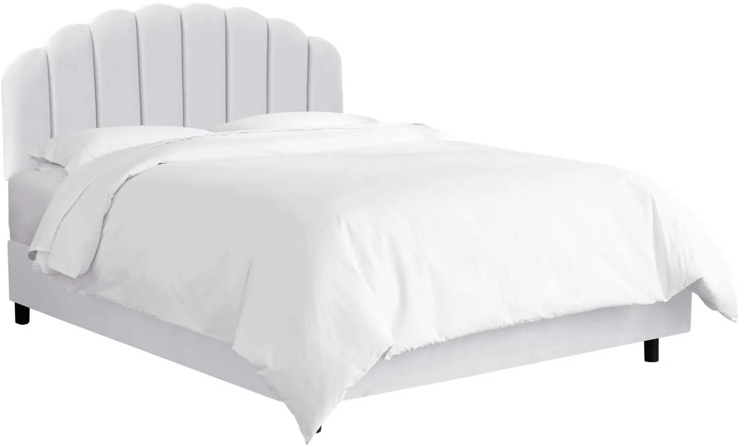 Tanner Bed in Velvet White by Skyline