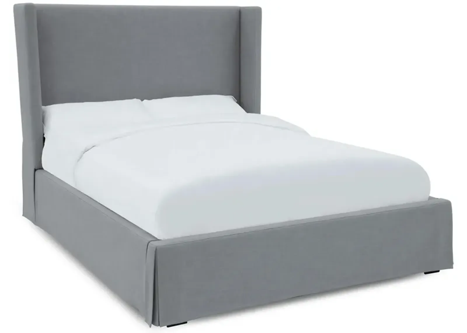 Cresta Upholstered Skirted Panel Bed in Fog by Bellanest