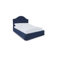 Sur Upholstered Skirted Panel Bed in Navy by Bellanest