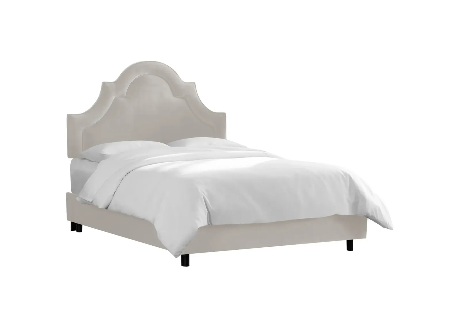 Plumley Bed in Velvet Light Gray by Skyline