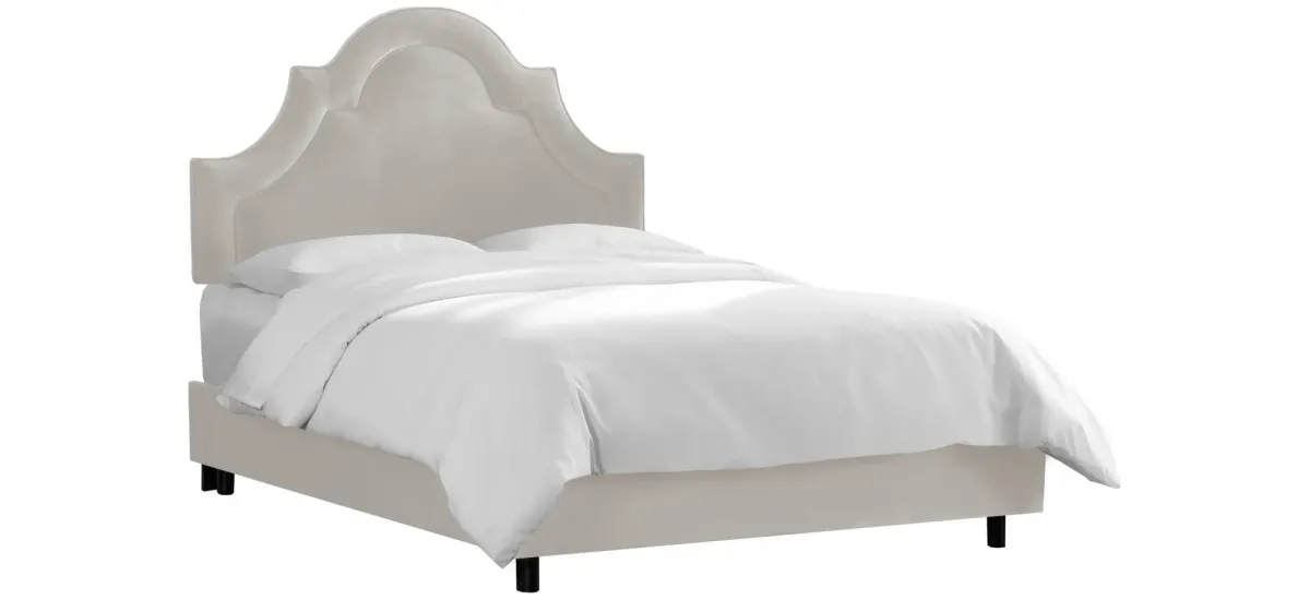 Plumley Bed in Velvet Light Gray by Skyline