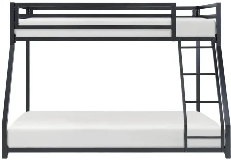 Winfield Twin Over Full Metal Bunk Bed in Black by Homelegance