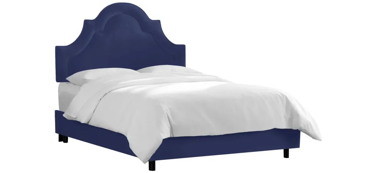 Plumley Bed in Velvet Navy by Skyline