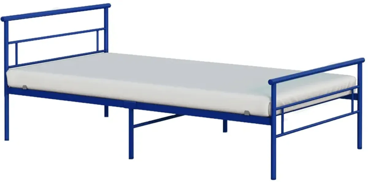 Seattle Metal Twin Bed in Blue by BK Furniture