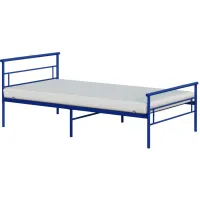 Seattle Metal Twin Bed in Blue by BK Furniture
