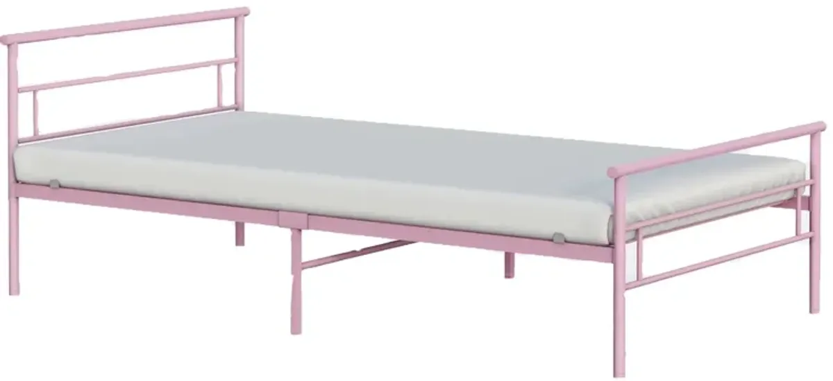 Seattle Metal Twin Bed in Pink by BK Furniture