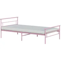 Seattle Metal Twin Bed in Pink by BK Furniture