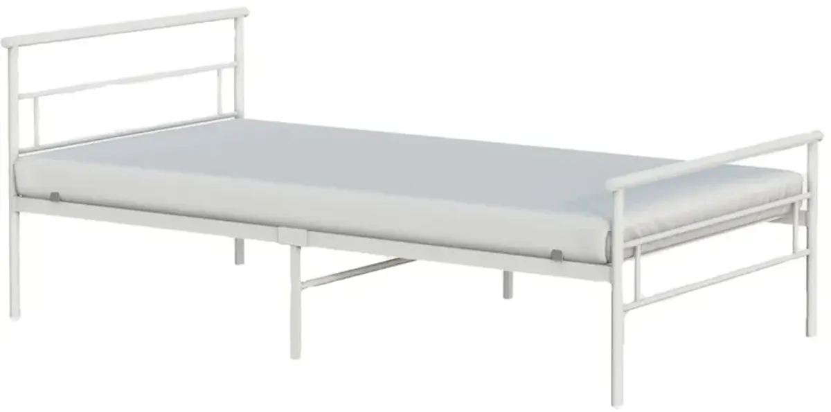 Seattle Metal Twin Bed in White by BK Furniture