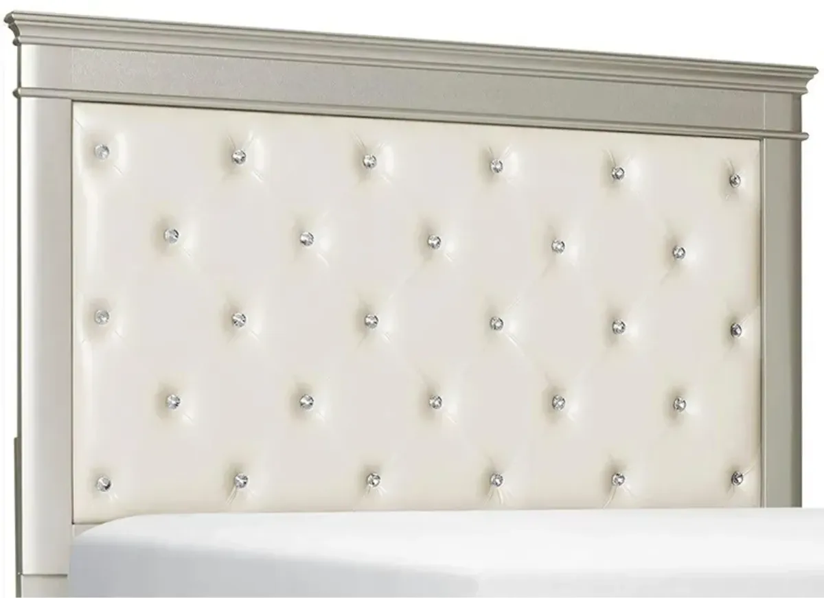 Tiffany Upholstered Headboard in Silver by Homelegance