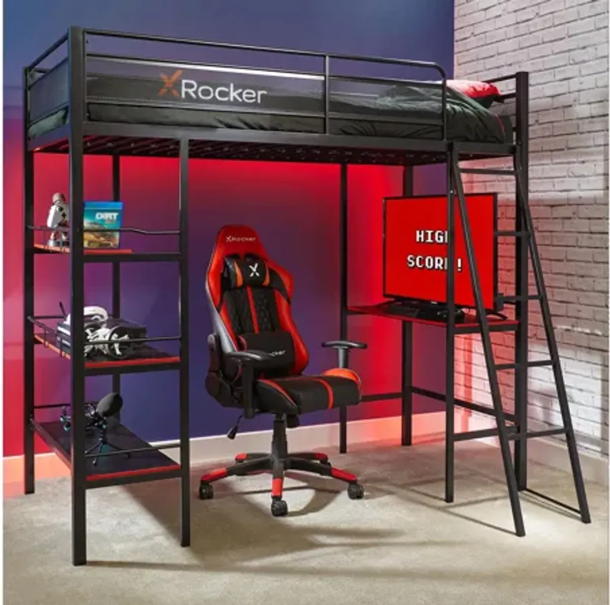 X Rocker Fortress Gaming Bunk Bed