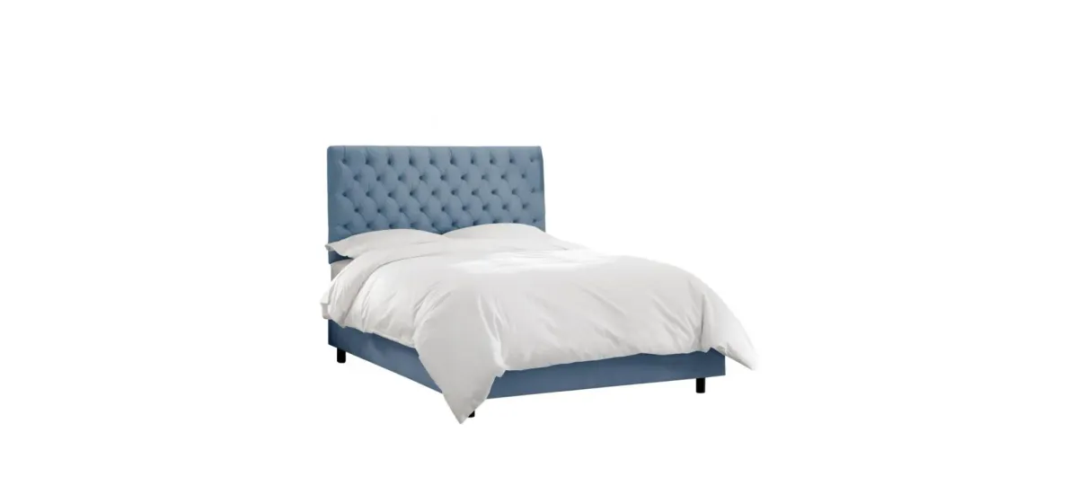 Queensbury Bed in Velvet Ocean by Skyline