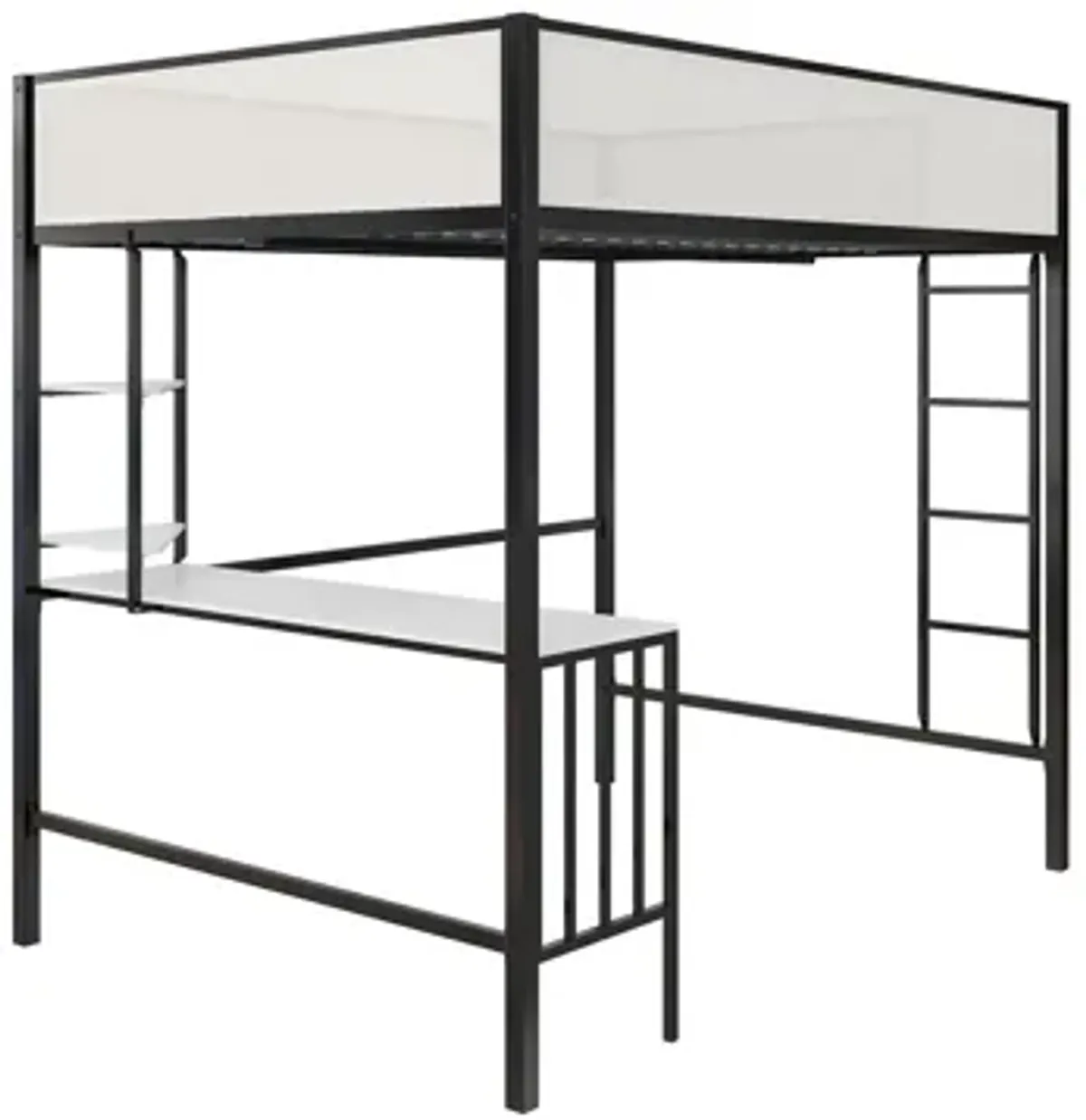 Axel Metal Bed with Desk and Shelves