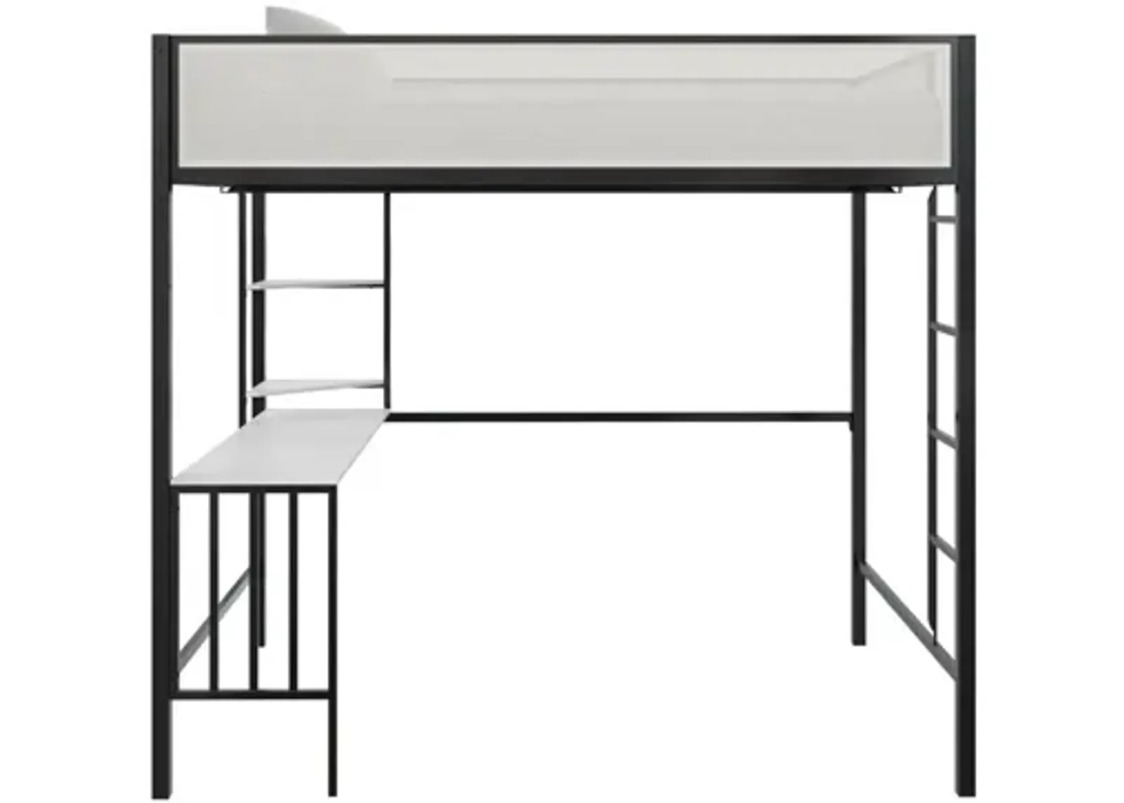 Axel Metal Bed with Desk and Shelves in Black by DOREL HOME FURNISHINGS